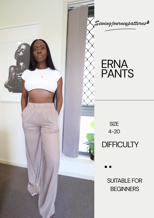 ERNA Pants PDF Sewing pattern, 4-20 AU, LETTER/A4/A0